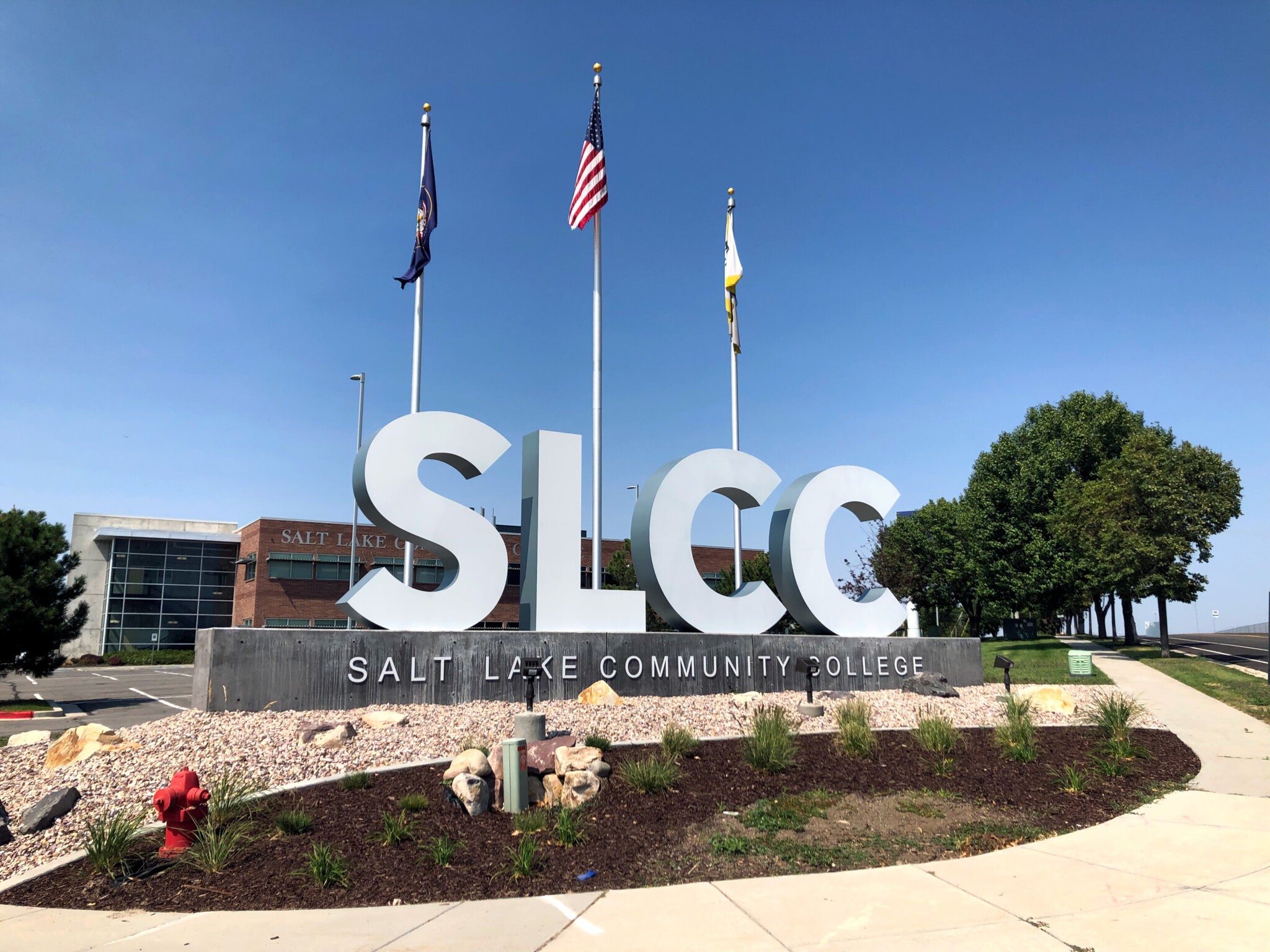 Photo of the SLCC landmark signage on SLCC's Miller Campus